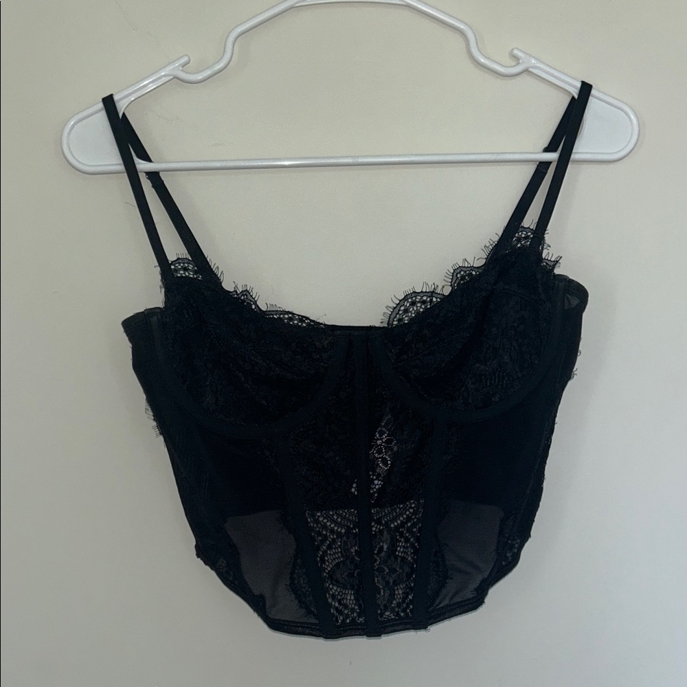 Black Lace Corset Top